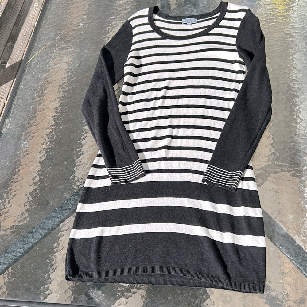 JOSEPH A Cotton Rayon Long Sleeve Sweater Dress